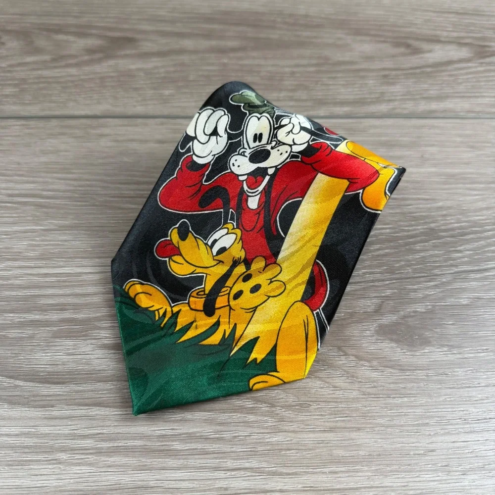 Mickey Unlimited Mens Necktie Disney Characters Goofy Pluto Black OS